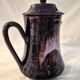 Vallauris ceramic coffee pot with brown and pink glaze A152-1