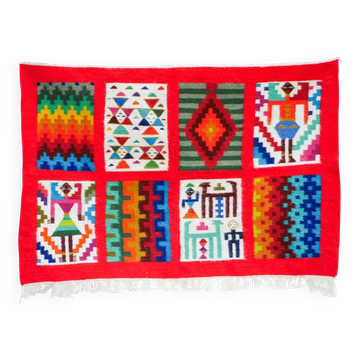 Vintage Berber Kilim, traditional wall tapestry from the popular art of Gafsa