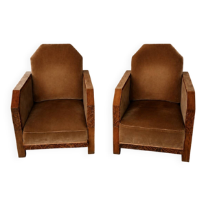 paire de fauteuils club - art