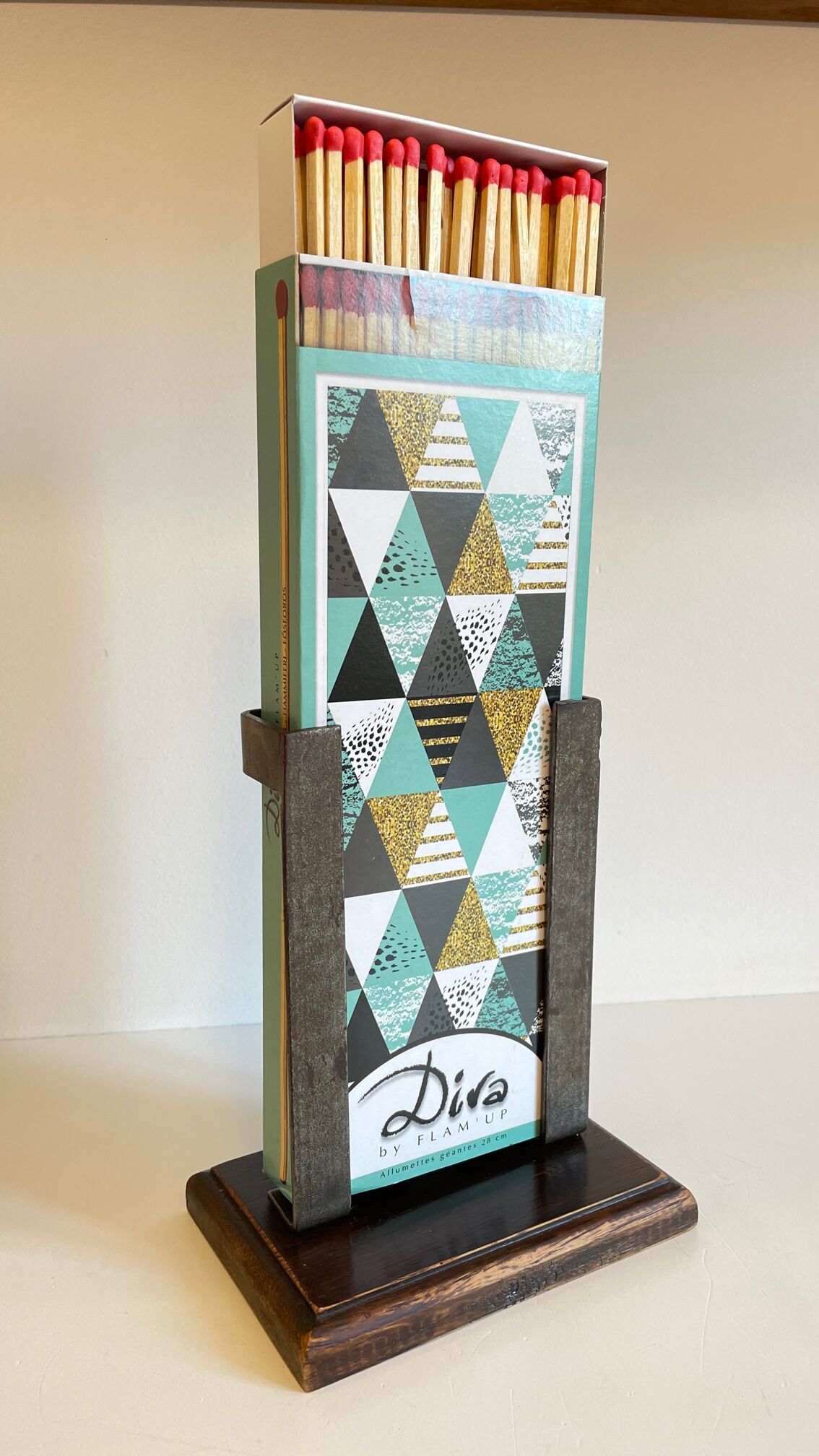 Accessoire de cheminee porte-allumettes vintage