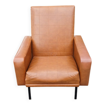 Fauteuil Vintage des Années 50/60 Skai Marron