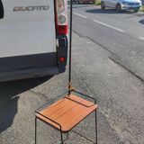 Floor lamp end of sofa in wrought iron and mahogany 1950