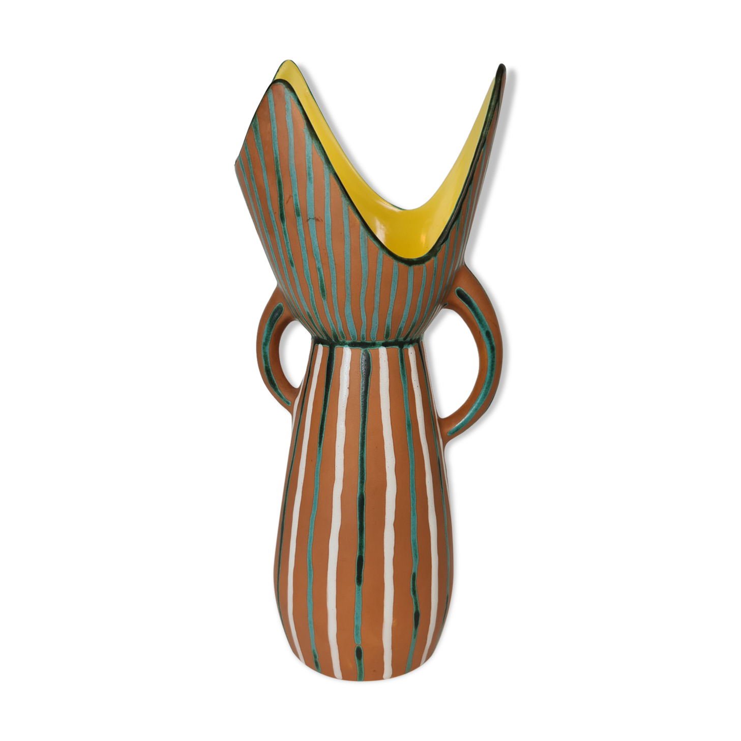 Gabriel Fourmaintraux 2-handle ceramic vase 1960