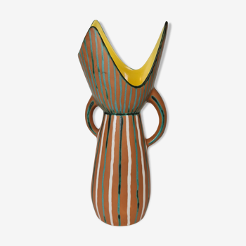 Vase à 2 anses en céramique de Gabriel Fourmaintraux 1960