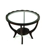 Italian round coffee table from the 1950s with a glass top, attributed to Carlo di Carli.