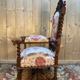Carved walnut armchair in High Period style