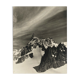 Old photo in black and white mountain summit artistic snow