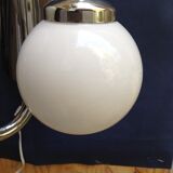 Vintage chrome sconce with opaline globes, 70