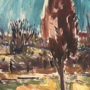 Huile sur toile originale suédoise – « Paysage » par Arvid Herbert