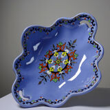 Vintage Chartres model faience and enamel pocket bowl from Longwy.