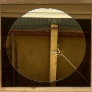 Mirror 1970 in glass smoked modernist square shape