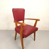 Vintage red bridge chair