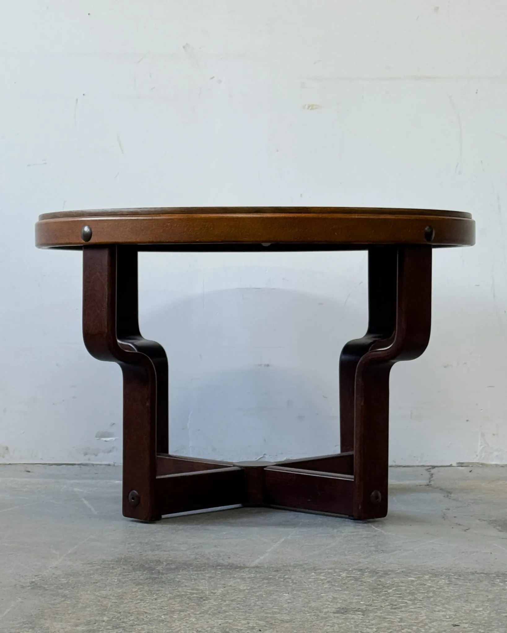 Embossed copper-top table, Norway, 1960s, vintage, mid-century.