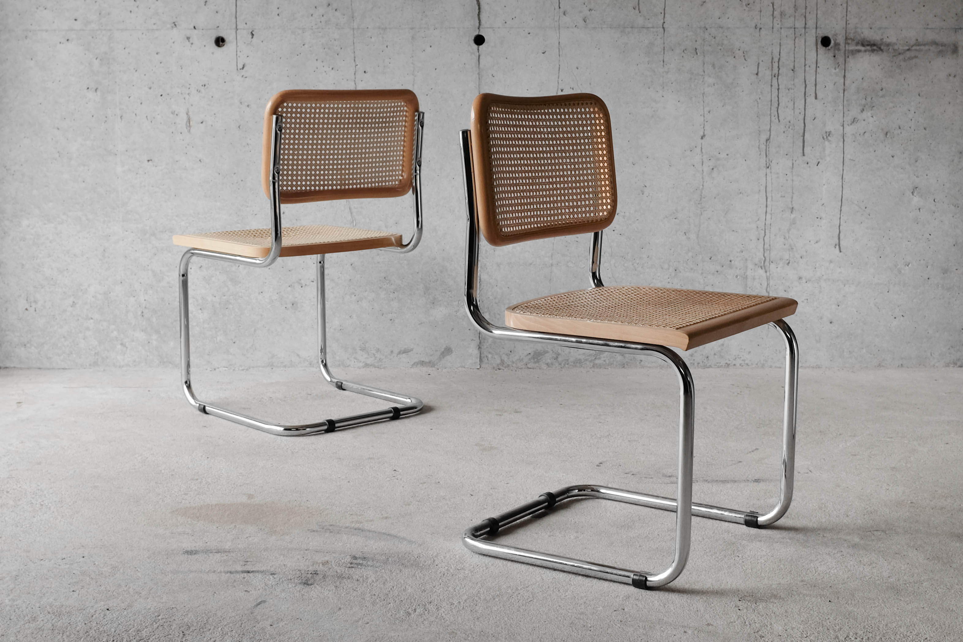 Pair of cesca chairs B32 by Marcel Breuer
