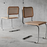 Pair of cesca chairs B32 by Marcel Breuer