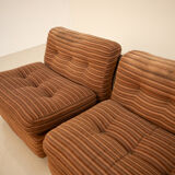 Pair of armchairs "Amanta" brown by Mario Bellini for C&B Italia 60's