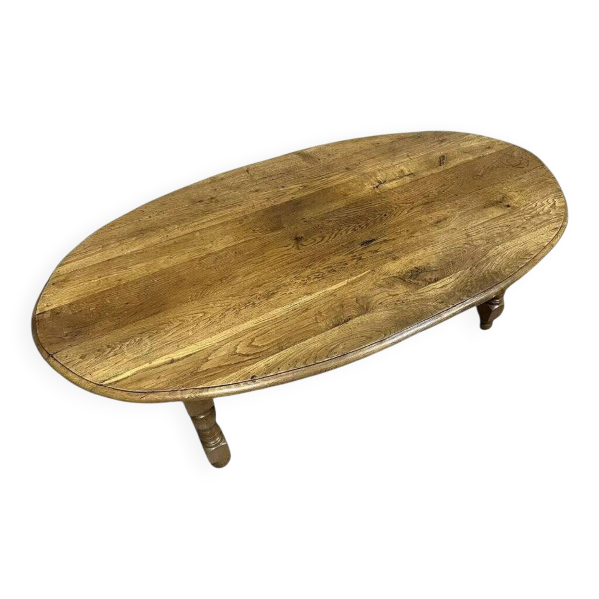 Very large Louis XIII style coffee table in solid oak circa 1900