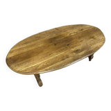 Very large Louis XIII style coffee table in solid oak circa 1900