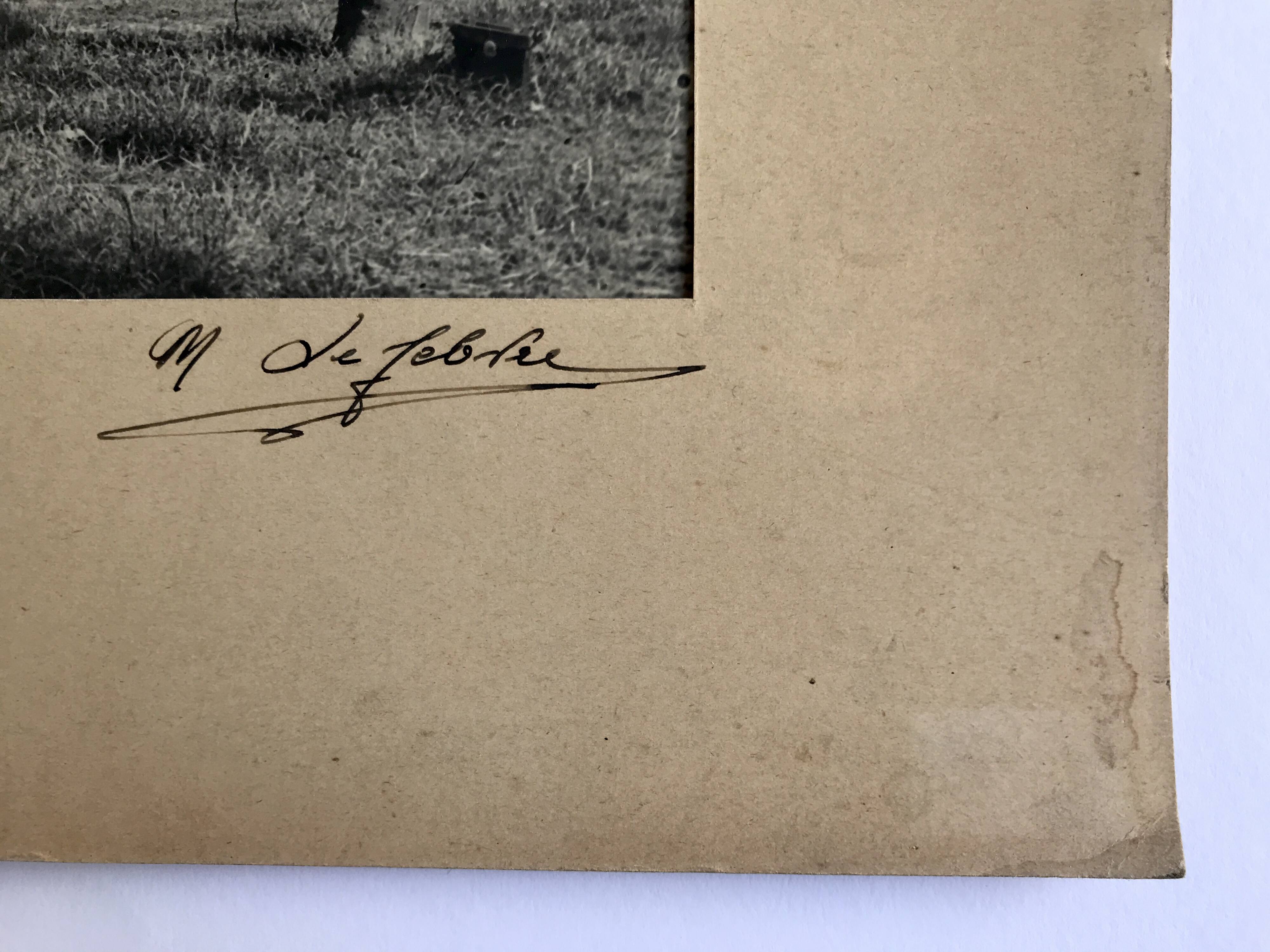Georges lefebvre, old cottage, black and white photo, circa 1930. signed in ink
