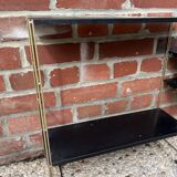Black and gold metal string shelf - vintage 1960