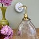 Elbow wall lamp with vintage holophane glass shade