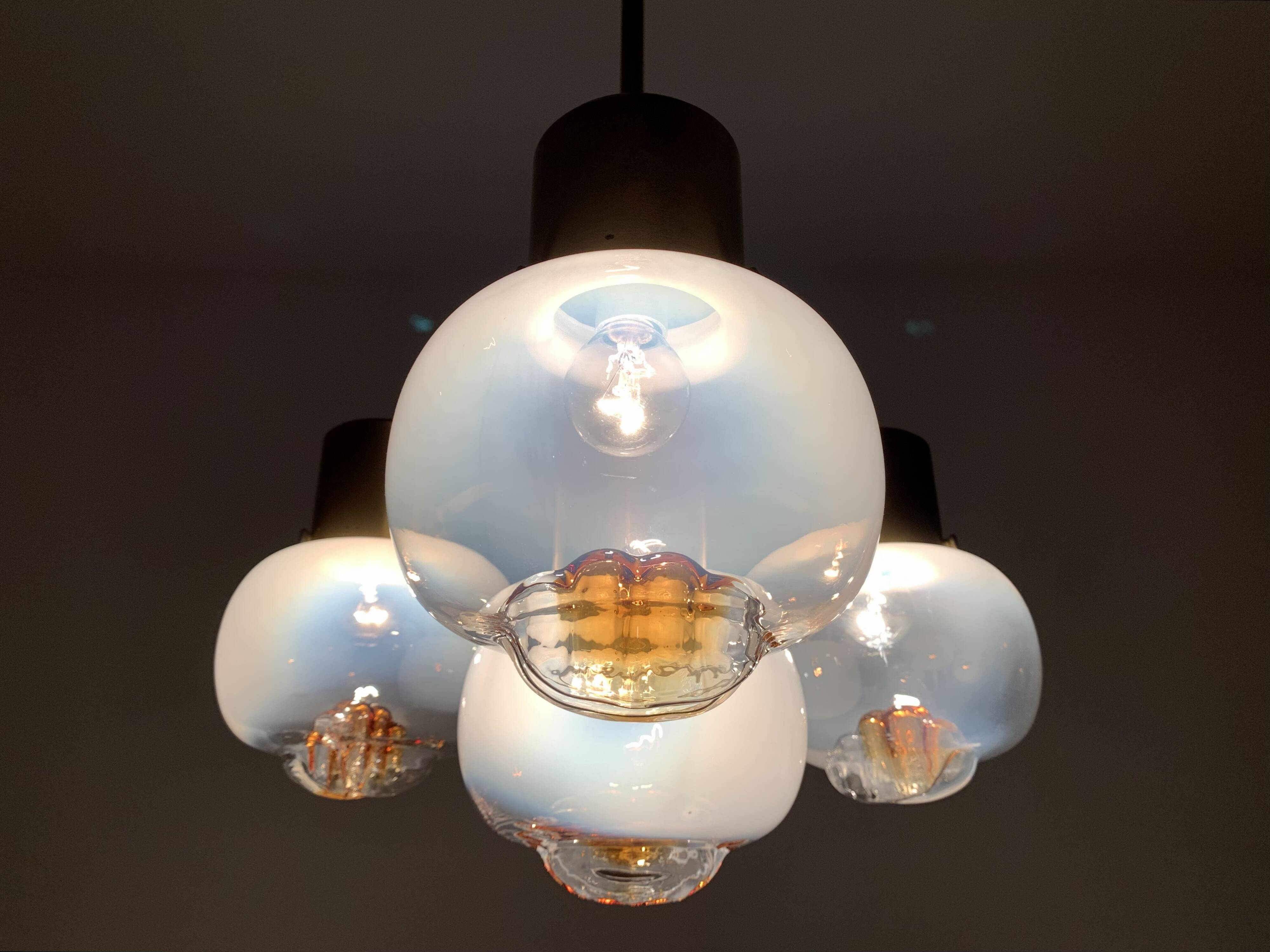 Lustre en verre de Murano par Mazzega