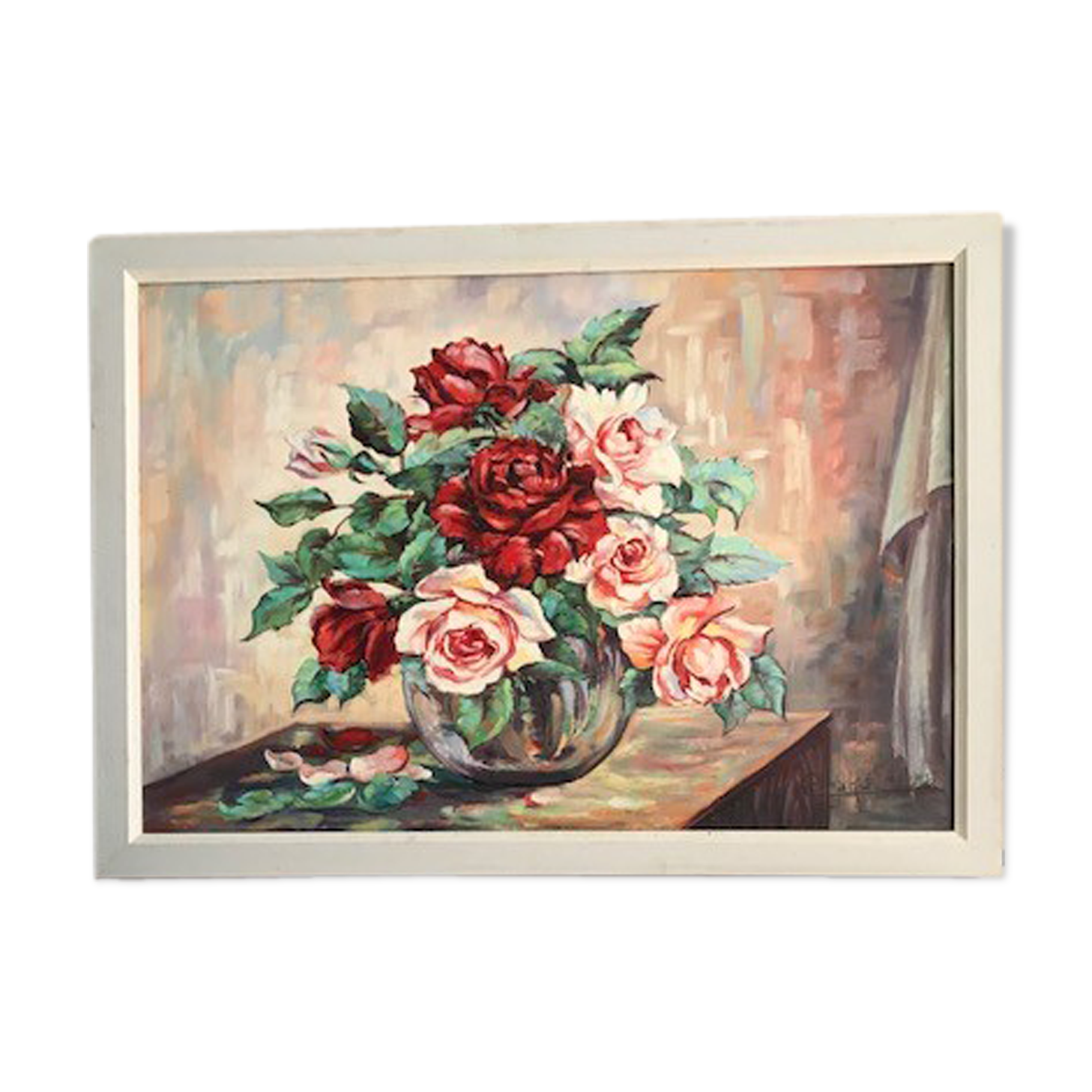 Paint oil bouquet of roses