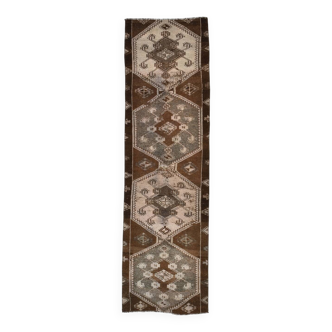 Tapis de couloir oriental persan marron foncé 3x10 87x302 cm SK 21984