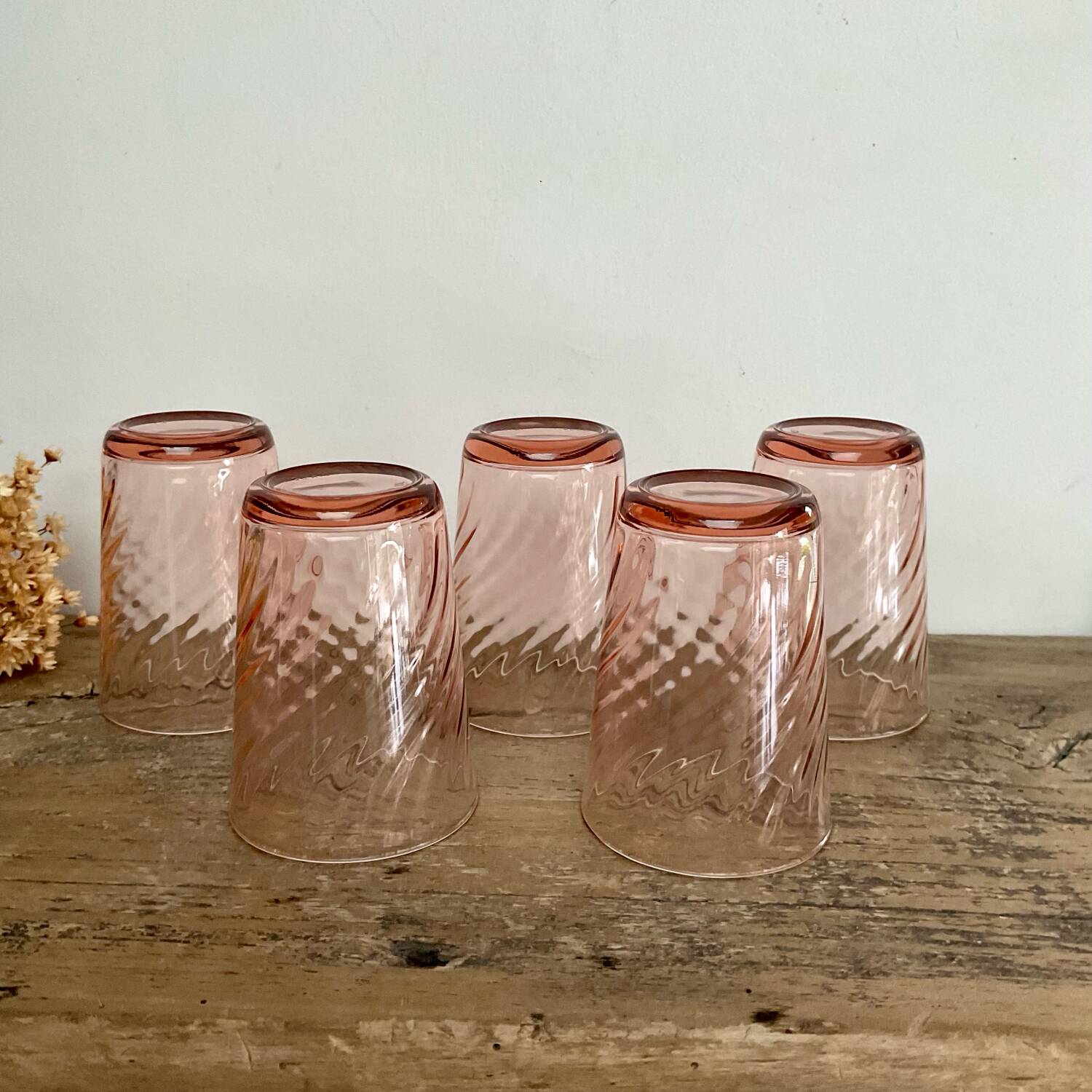 5 vintage Rosaline glasses
