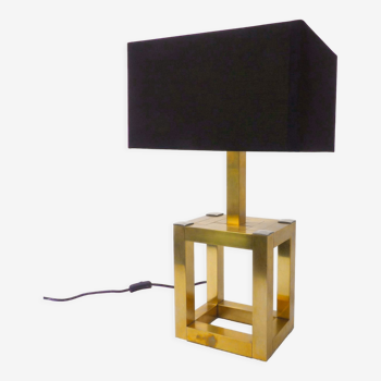 Cubic table lamp in brass 1980