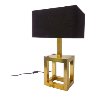 Lampe de table cubique en laiton 1980