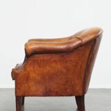Sheepskin leather club chair