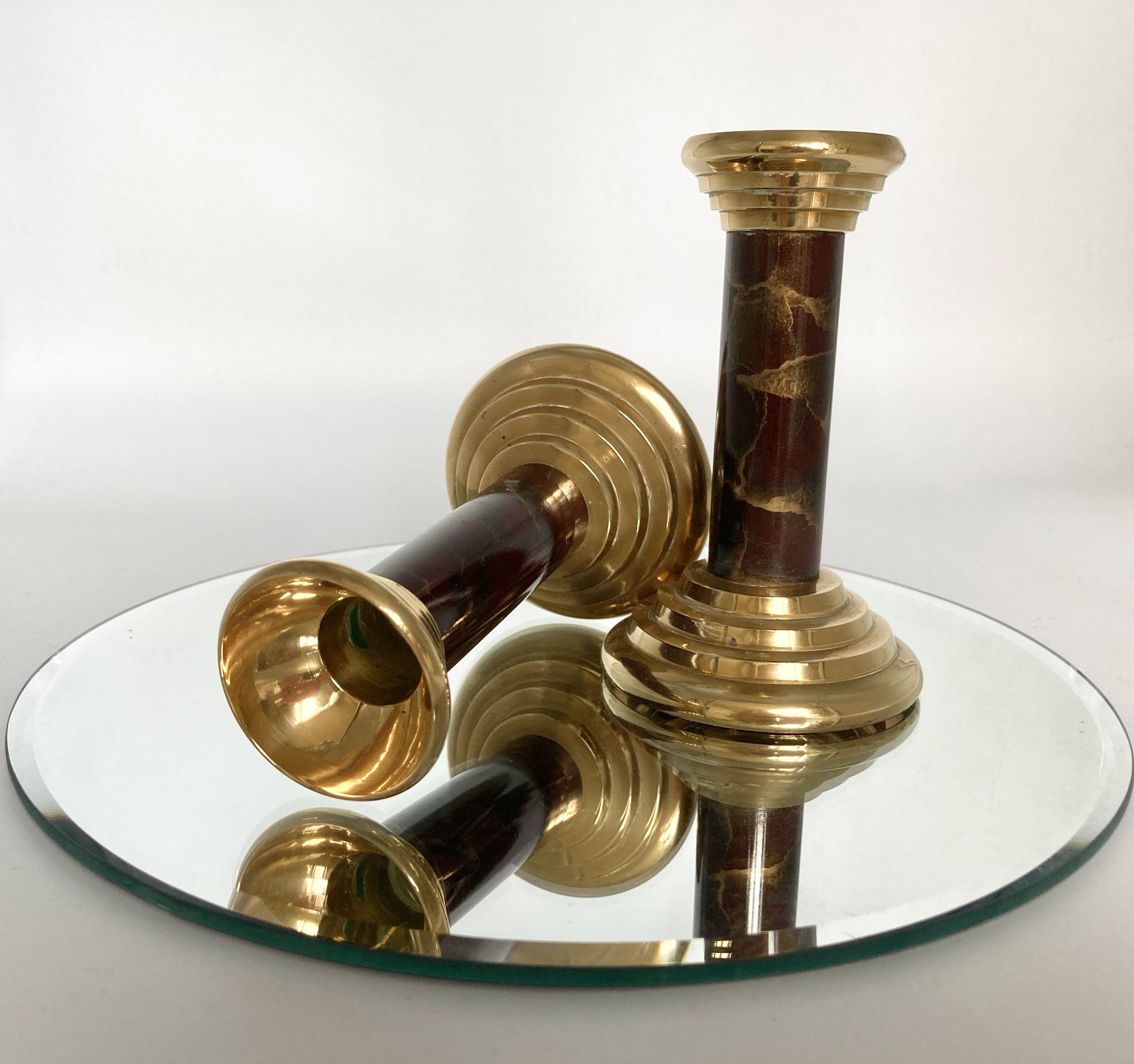 Pair of brass candlesticks