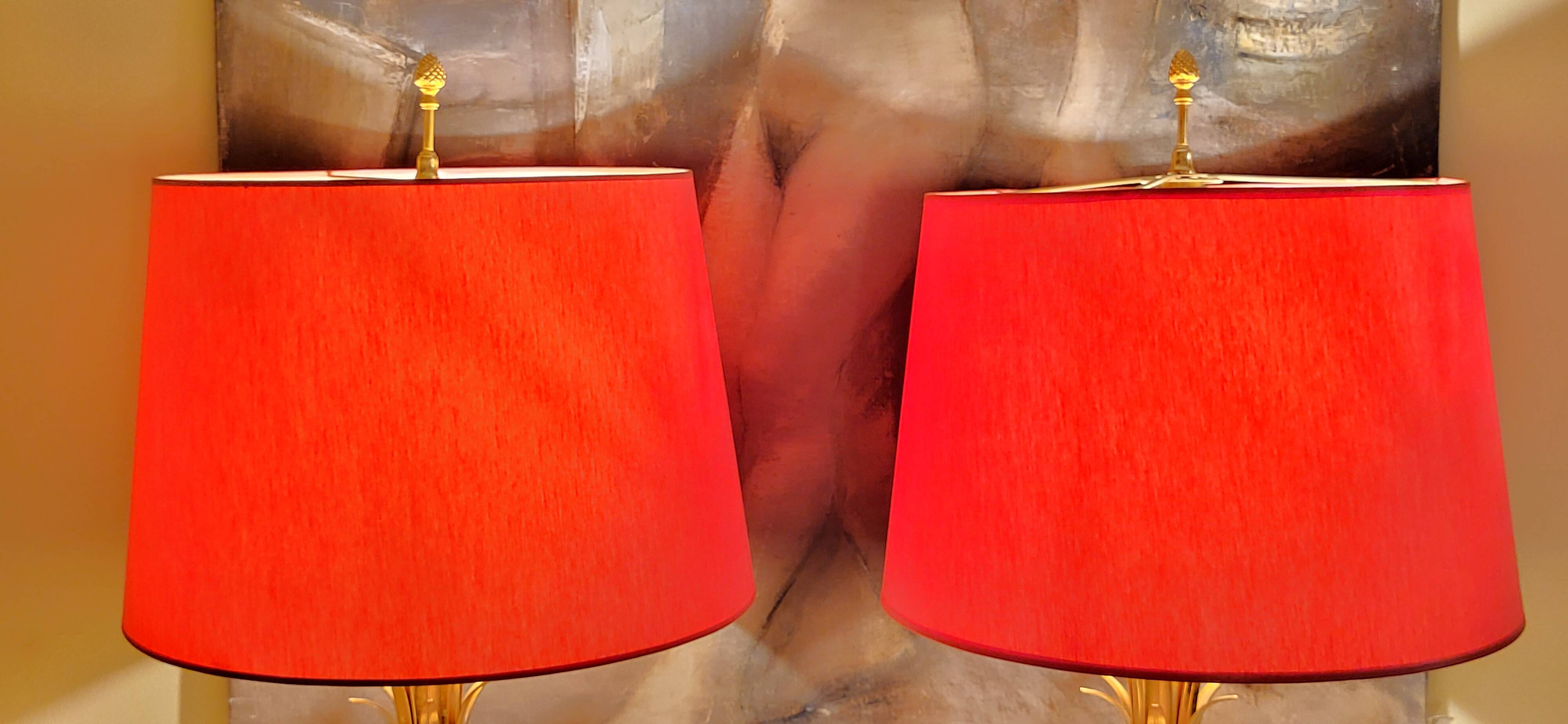 Pair of 70s Palm Tree Lamps Maison Boulanger