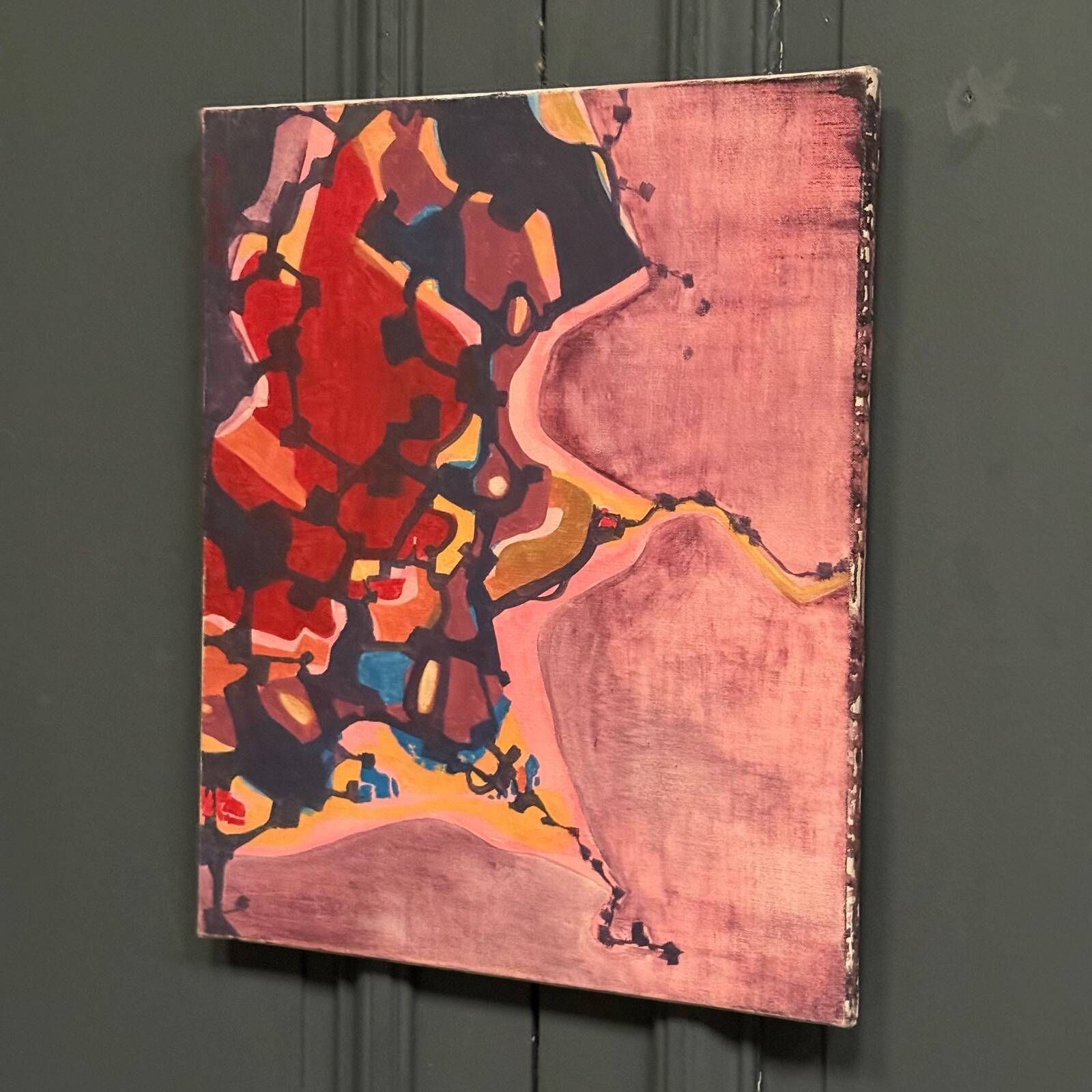 Oil on panel modern composition by François de Chabot 1960-70