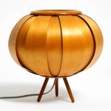Very rare Mid Century Modern birch bentwood lamella tripod Table Lamp