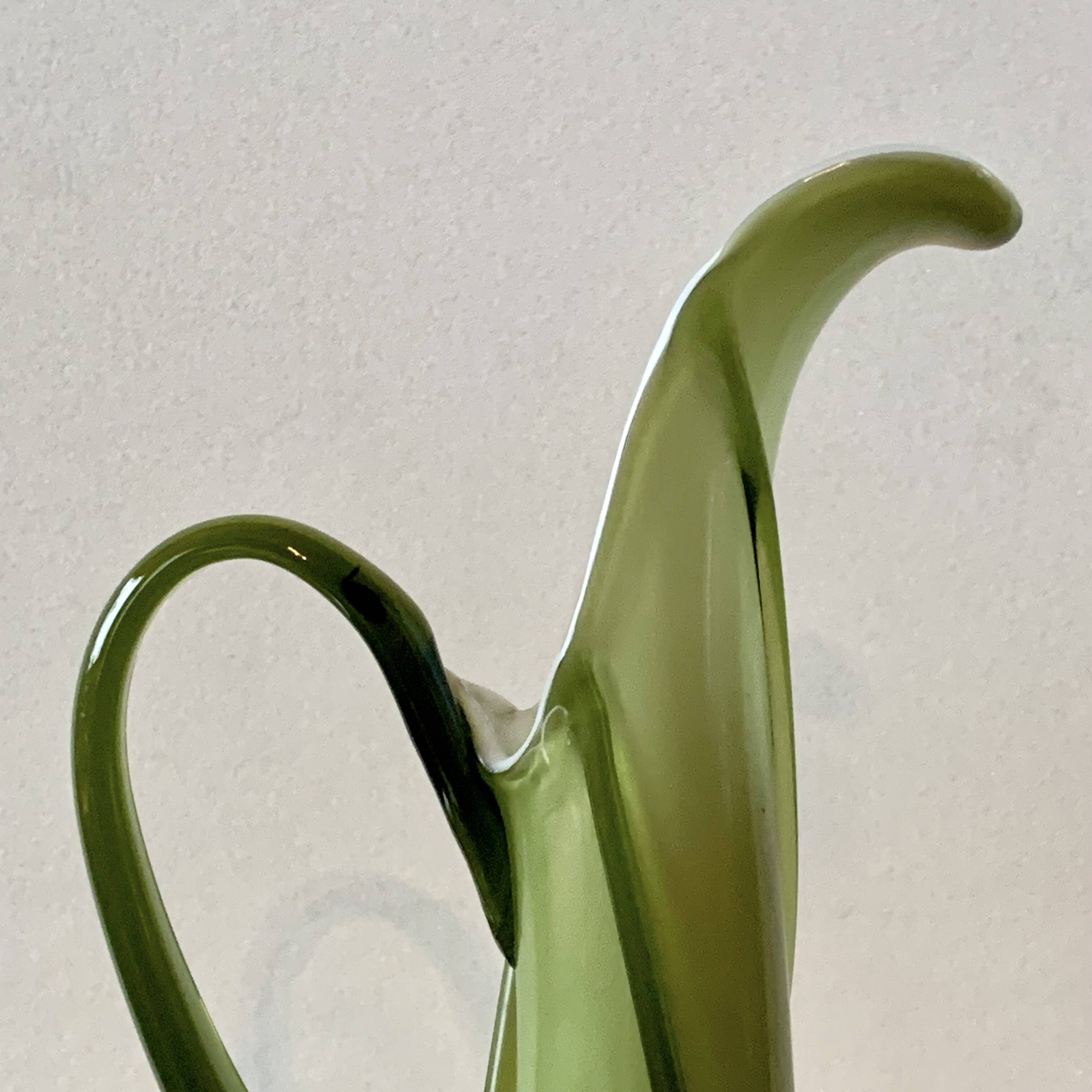 Vintage vase in green blown glass - Fratelli Betti Cristallerie - Empoli