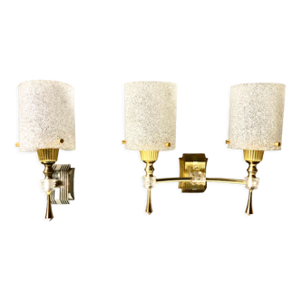 Pair wall lamps in perspex 1950