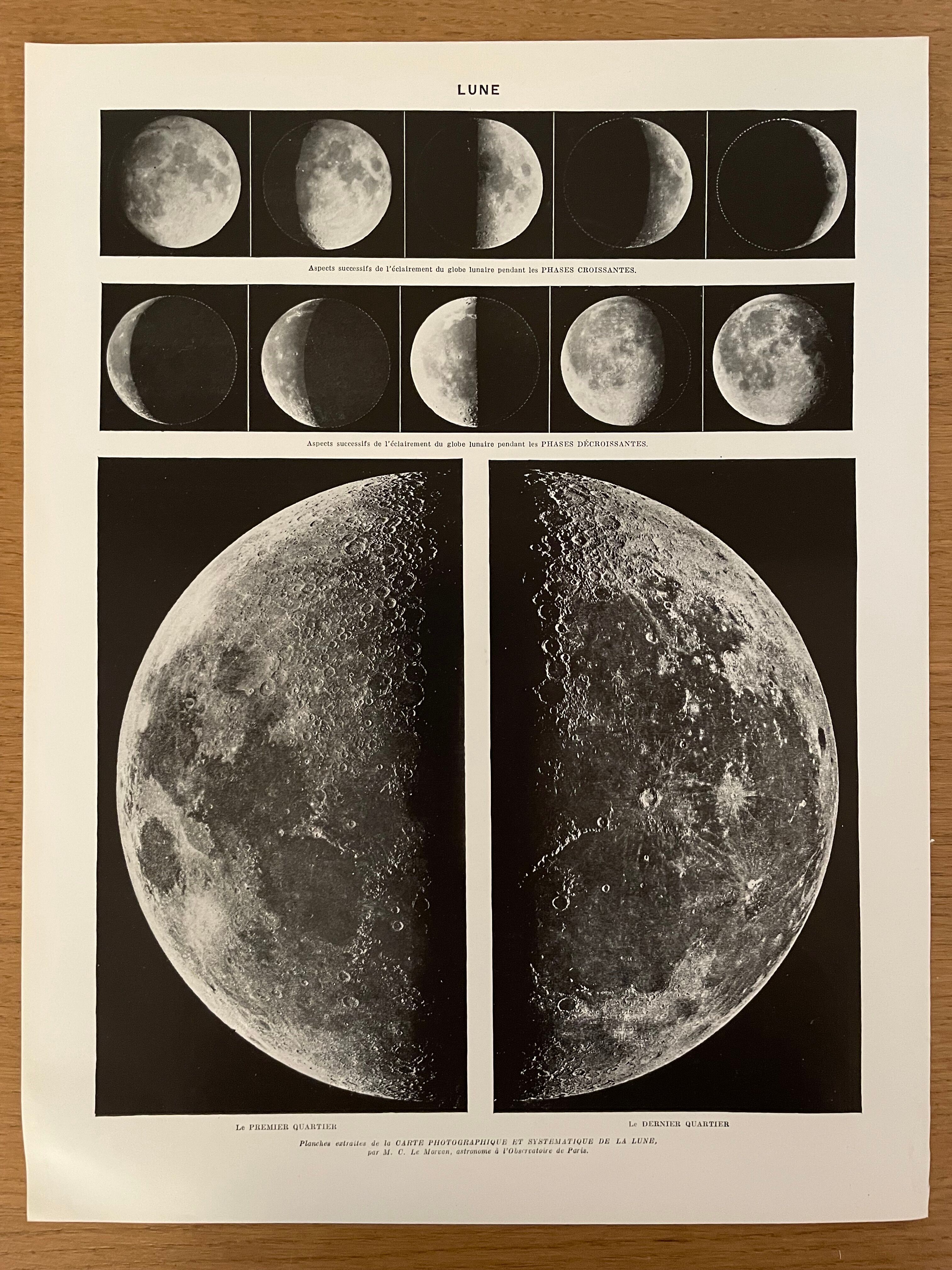 Planche photographique sur la lune de 1928