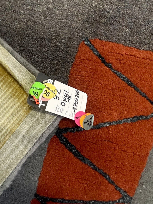 Tisca modernist hand-tufted wool rug France 1980s