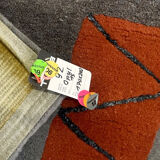 Tisca modernist hand-tufted wool rug France 1980s