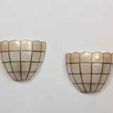 Pair of mother-of-pearl wall lights