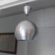 Vintage 70's ball pendant light in brushed aluminum