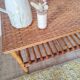 Antique coffee table in rattan and bamboo