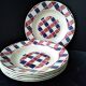 6 deep plates in Saint Amand earthenware Art Deco style