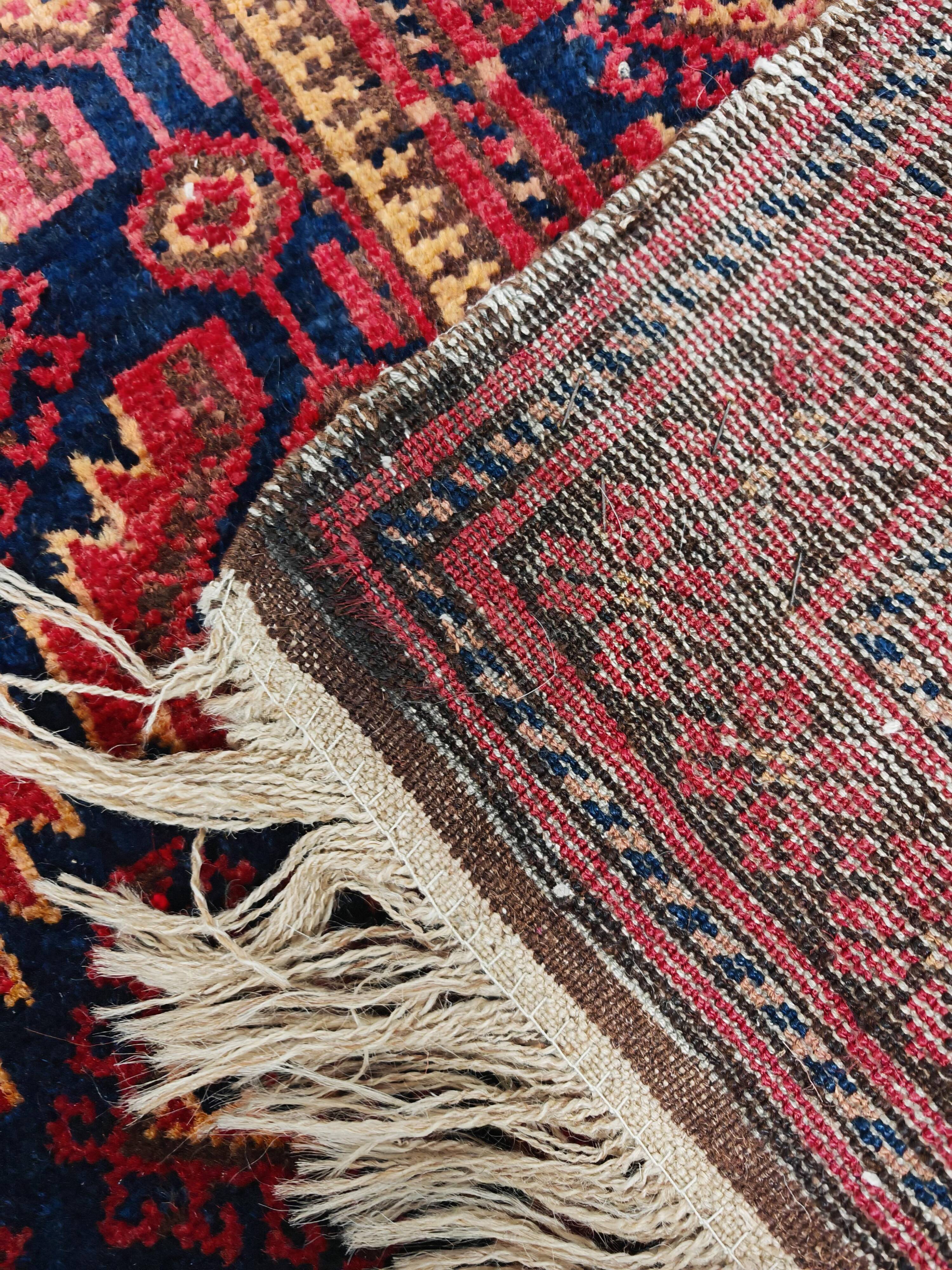 Vintage Baluch prayer rug in wool, Afghanistan 1940s.