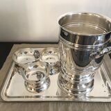 Plateau en argent coupelle apéritif seau à champagne