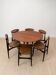Mid Century Modern Dining Set, Round Table with 6 Fredrik Kayser Chairs