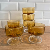 6 champagne glasses in amber glass Luminarc Cavalier