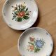 Gien Vintage Plate with Floral Pattern and Blue Border